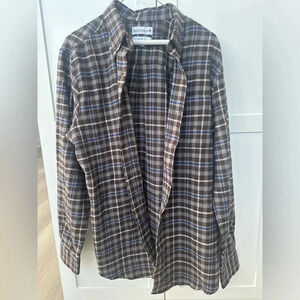 Men's Long Sleeve Woven Flannel
Plaid Shirt Saddlebred Classic Fit Medium